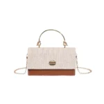 Women’s PU Leather Top Handle Bag – Braided Fashion Handbag - Image 3